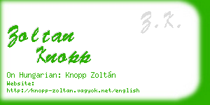 zoltan knopp business card