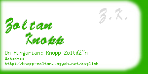 zoltan knopp business card